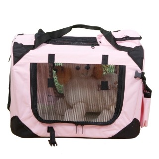 Foldable Portable Lightweight Soft Pet Cage Pet Bag Pet Travel Carrier Size S Pink 320x320